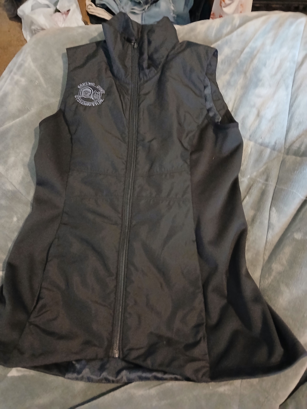 Port Authority Black Sleeveless Zip Front Vest With Eskimo Joes Logo Size Small